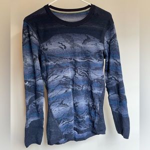 Smartwool Intraknit Merino 200 Pattern Crew - Blue - SMALL